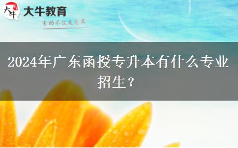 2024年廣東函授專升本有什么專業(yè)招生?