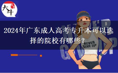 2024年廣東成人高考專升本可以選擇的院校有哪些？