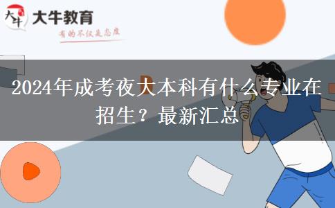 2024年成考夜大本科有什么專(zhuān)業(yè)在招生？最新匯總