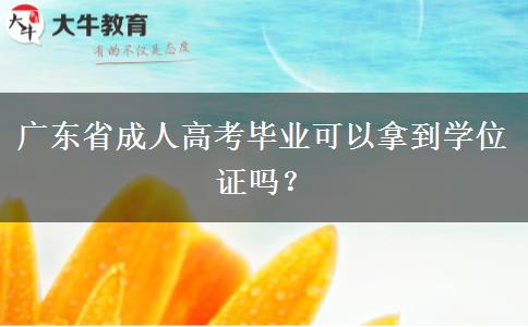 廣東省成人高考畢業(yè)可以拿到學位證嗎？