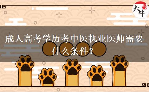 成人高考學(xué)歷考中醫(yī)執(zhí)業(yè)醫(yī)師需要什么條件？