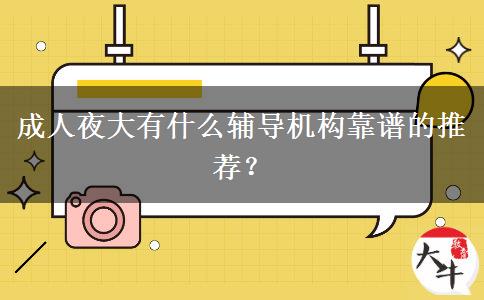 成人夜大有什么輔導(dǎo)機(jī)構(gòu)靠譜的推薦？