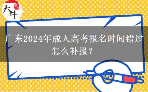 廣東2024年成人高考報(bào)名時(shí)間錯(cuò)過怎么補(bǔ)報(bào)？