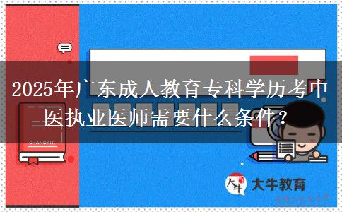 2025年廣東成人教育??茖W(xué)歷考中醫(yī)執(zhí)業(yè)醫(yī)師需要什么條件? 2025年廣東成人教育??茖W(xué)歷考中醫(yī)執(zhí)業(yè)醫(yī)師需要什么條件?