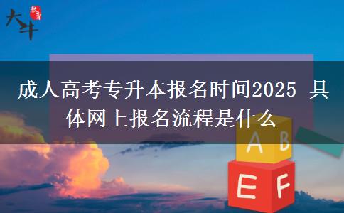 成人高考專(zhuān)升本報(bào)名時(shí)間2025 具體網(wǎng)上報(bào)名流程是什么