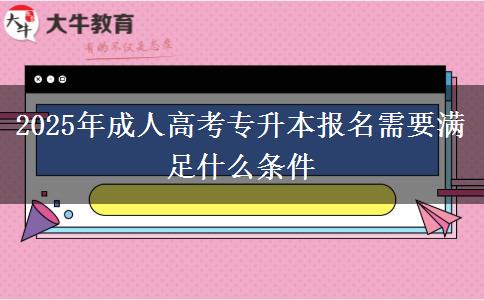 2025年成人高考專升本報名需要滿足什么條件