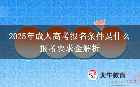 2025年成人高考報(bào)名條件是什么 報(bào)考要求全解析