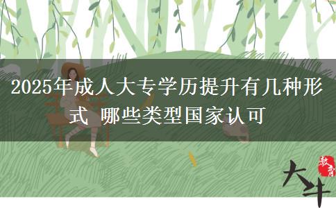 2025年成人大專(zhuān)學(xué)歷提升有幾種形式 哪些類(lèi)型國(guó)家認(rèn)可