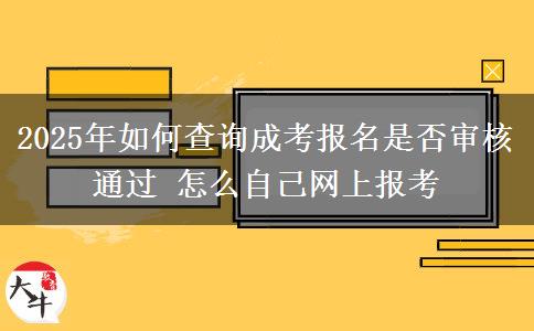 2025年如何查詢(xún)成考報(bào)名是否審核通過(guò) 怎么自己網(wǎng)上報(bào)考