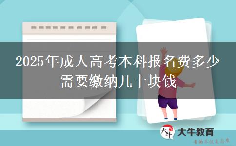 2025年成人高考本科報(bào)名費(fèi)多少 需要繳納幾十塊錢