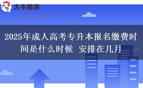 2025年成人高考專升本報(bào)名繳費(fèi)時(shí)間是什么時(shí)候 安排在幾月