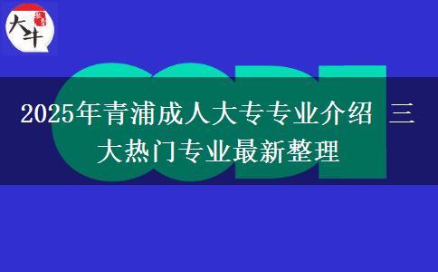 2025年青浦成人大專專業(yè)介紹 三大熱門專業(yè)最新整理