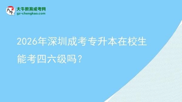 2026年深圳成考專升本在校生能考四六級(jí)嗎？圖片