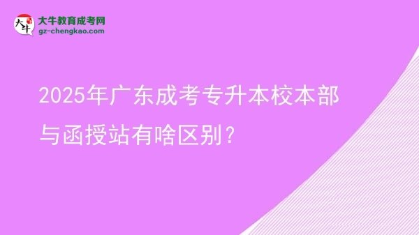 2025年廣東成考專升本校本部與函授站有啥區(qū)別？圖片