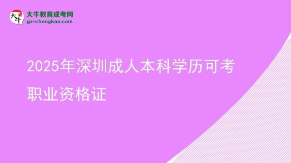 2025年深圳成人本科學(xué)歷可考職業(yè)資格證圖片