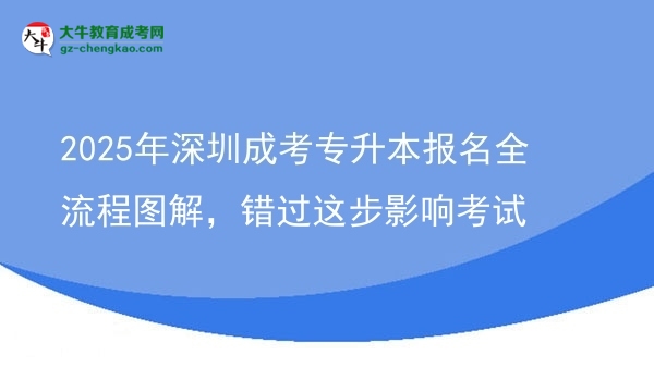 2025年深圳成考專升本報(bào)名全流程圖解，錯(cuò)過(guò)這步影響考試圖片