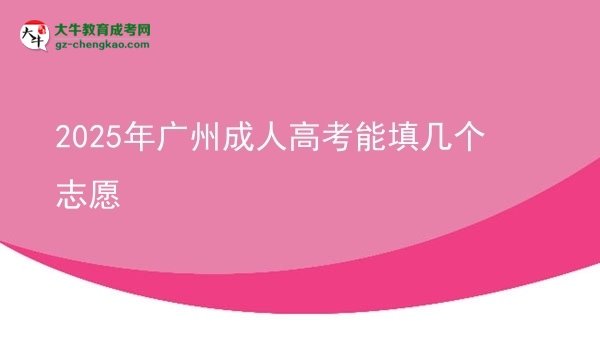 2025年廣州成人高考能填幾個(gè)志愿圖片