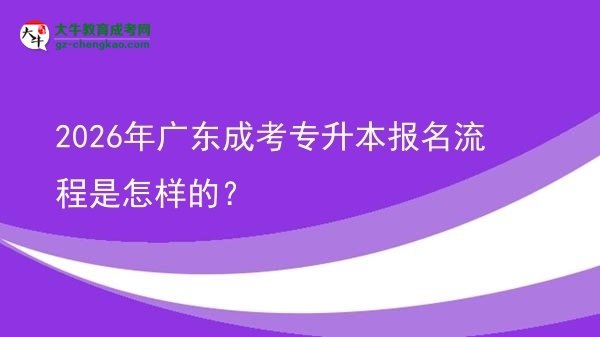 2026年廣東成考專升本報名流程是怎樣的?圖片
