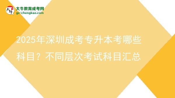 2025年深圳成考專升本考哪些科目？不同層次考試科目匯總圖片