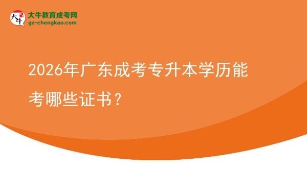 2026年廣東成考專升本學(xué)歷能考哪些證書？圖片
