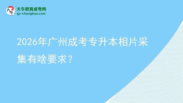 2026年廣州成考專(zhuān)升本相片采集有啥要求？圖片