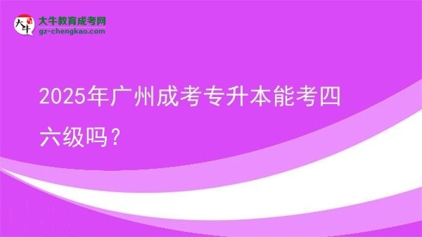 2025年廣州成考專升本能考四六級嗎？圖片