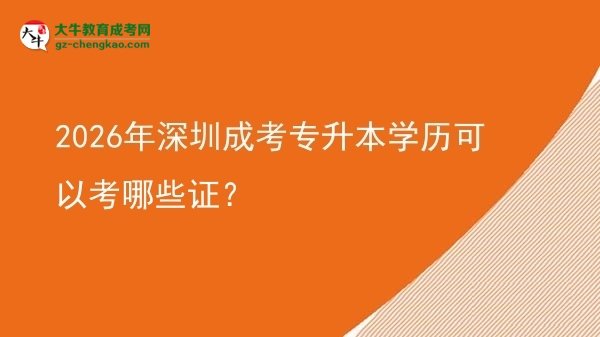 2026年深圳成考專升本學(xué)歷可以考哪些證？圖片