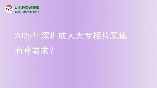 2025年深圳成人大專相片采集有啥要求?圖片