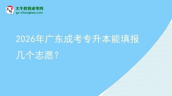 2026年廣東成考專升本能填報(bào)幾個(gè)志愿？圖片