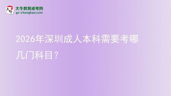 2026年深圳成人本科需要考哪幾門科目？圖片
